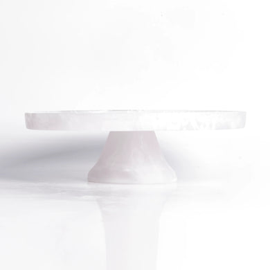 FOOTED CAKE STAND LARGE- WHITE SWIRL