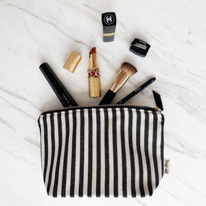 STRIPED MAKEUP POUCH