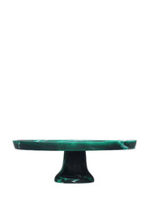 Cargar imagen en el visor de la galería, Footed Cake Stand Medium - Emerald Swirl