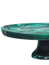 Cargar imagen en el visor de la galería, Footed Cake Stand Large - Emerald Swirl