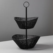 Cargar imagen en el visor de la galería, Black Rhythm Wire 2-Tier Basket